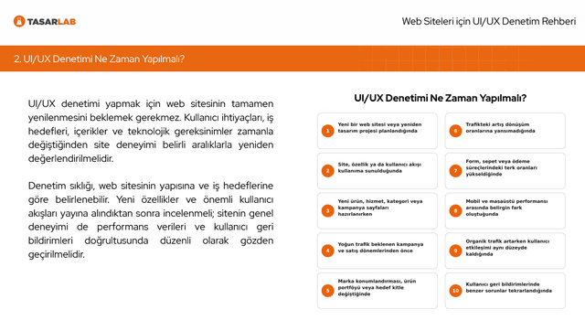 Web Siteleri için UI/UX Denetim Raporu